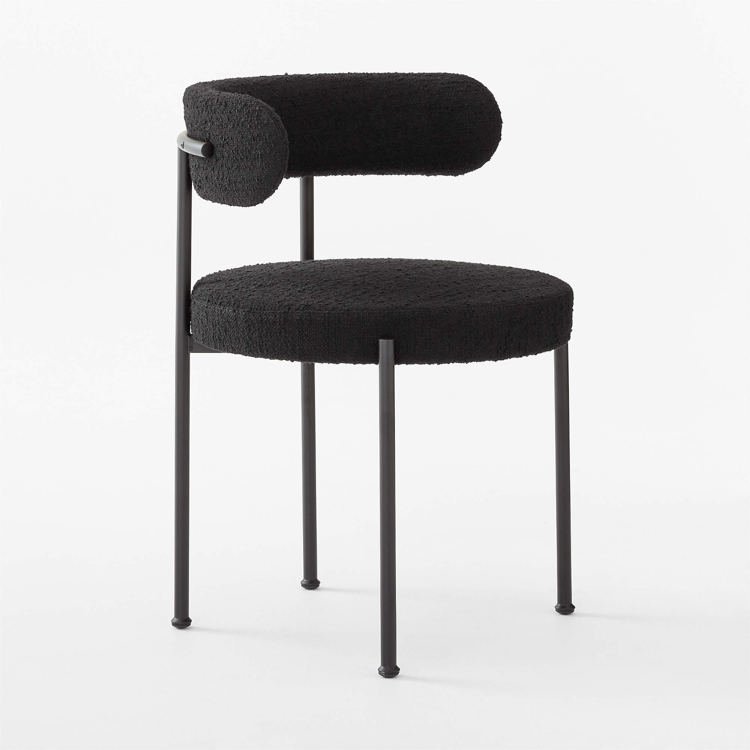 6 Cb2 Black Boucle Dining Chairs - image-6