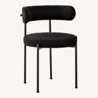 6 Cb2 Black Boucle Dining Chairs