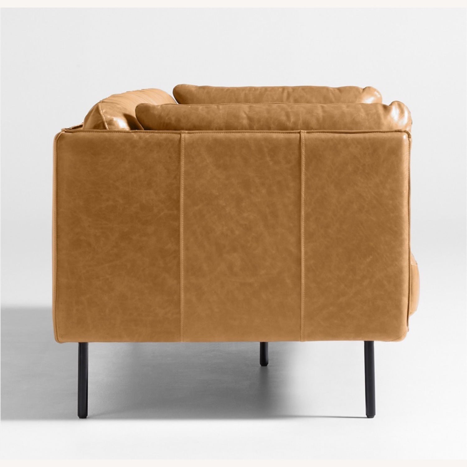 Crate & Barrel Wells Light Brown Leather 3+ Seater Sofa - image-7