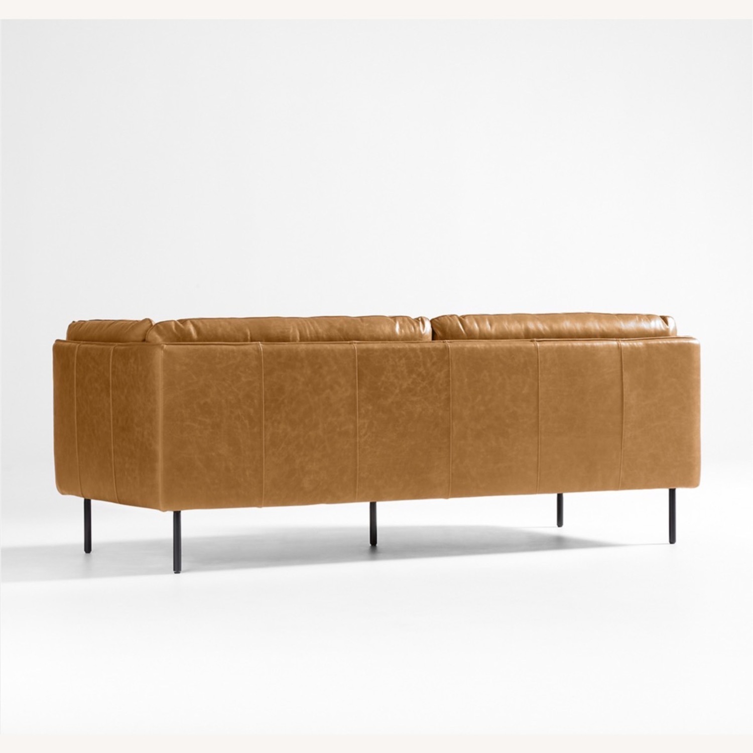Crate & Barrel Wells Light Brown Leather 3+ Seater Sofa - image-6