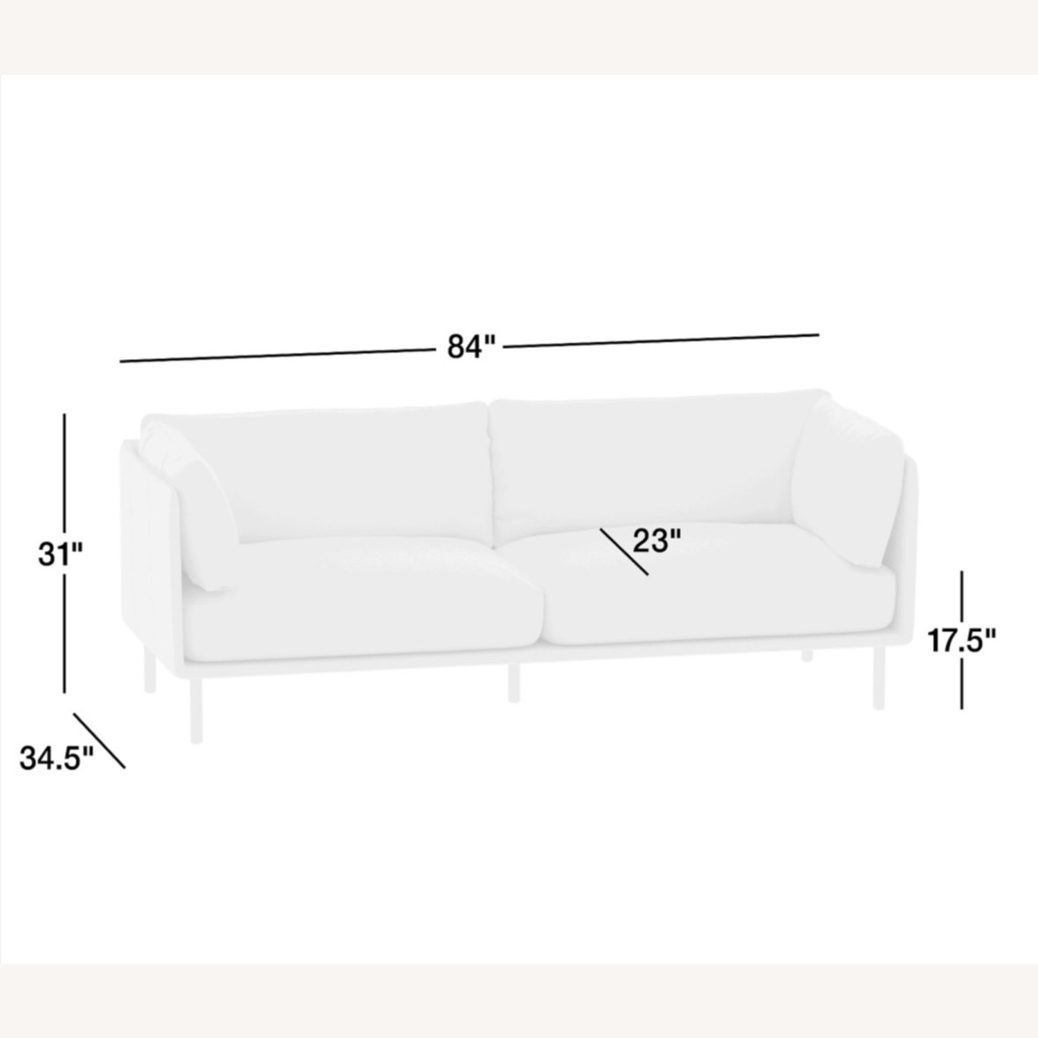 Crate & Barrel Wells Light Brown Leather 3+ Seater Sofa - image-4
