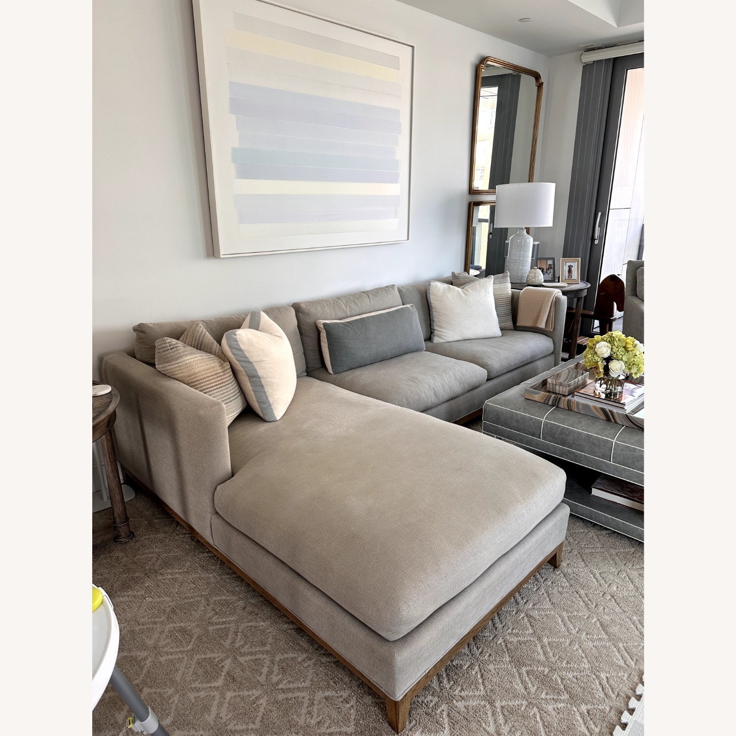Crate & Barrel Gather Light Gray 2 Piece Sectional - image-3