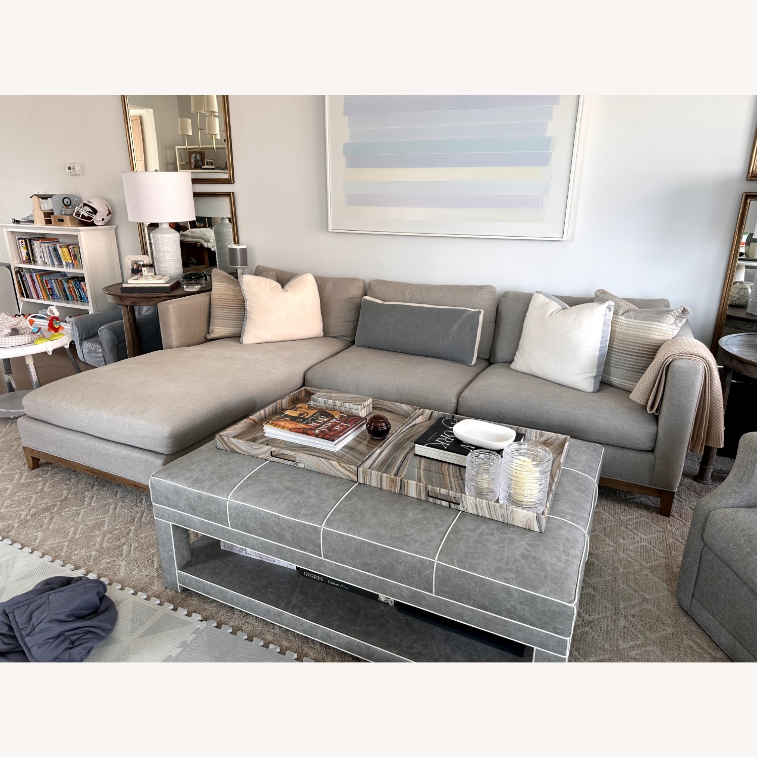Crate & Barrel Gather Light Gray 2 Piece Sectional - image-1