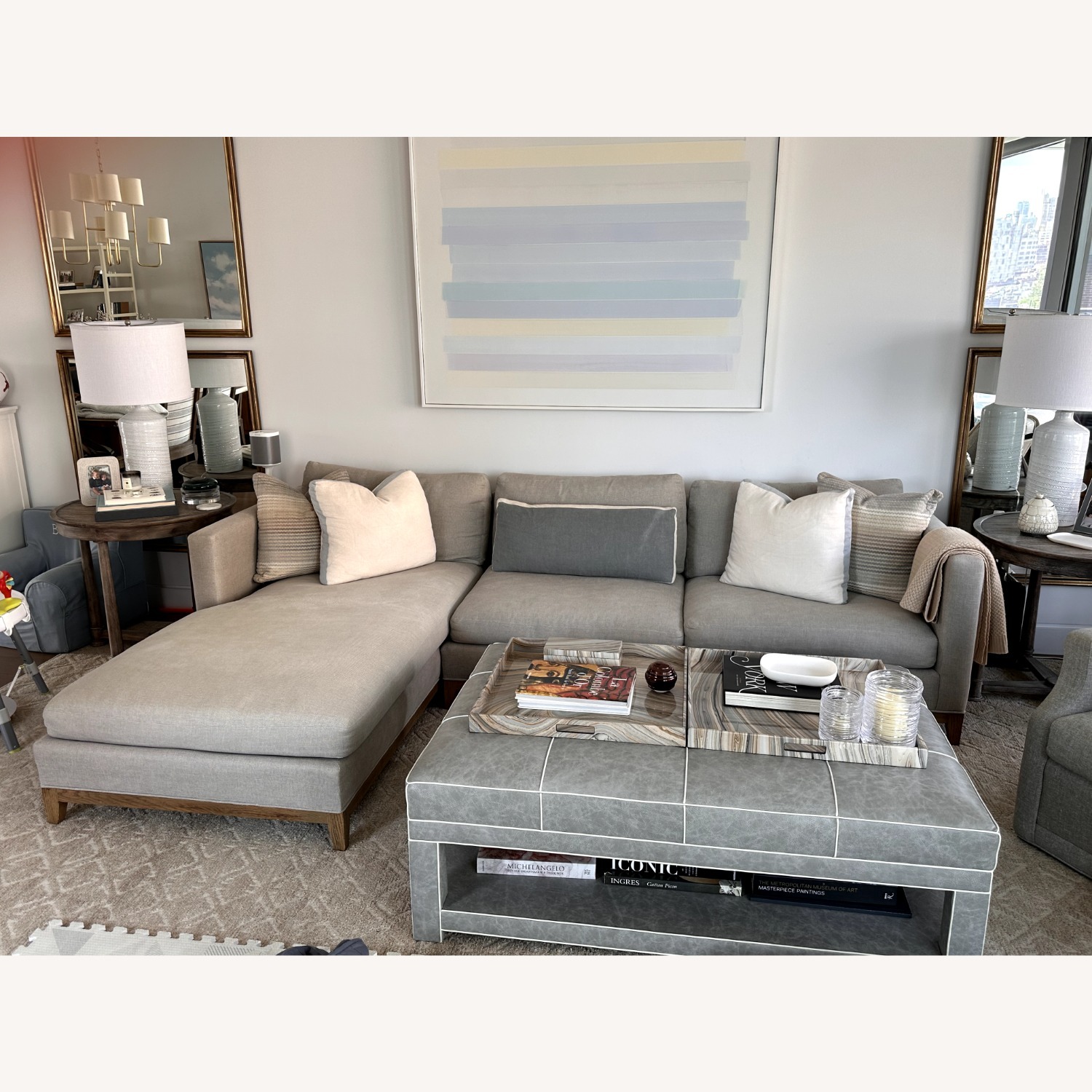 Crate & Barrel Gather Light Gray 2 Piece Sectional - image-2