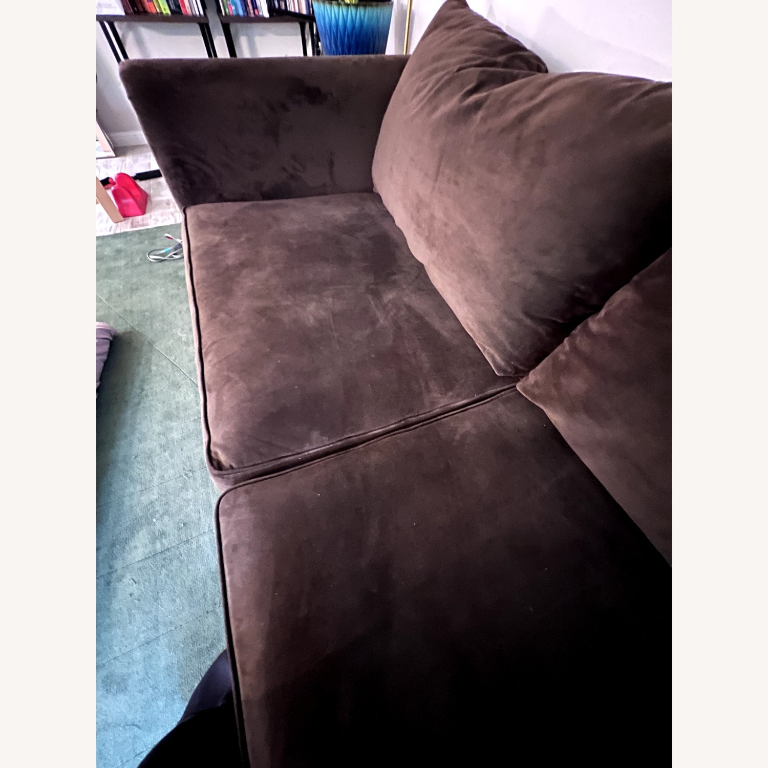 Custom Dark Brown Fabric 3+ Seater Sofa - image-5