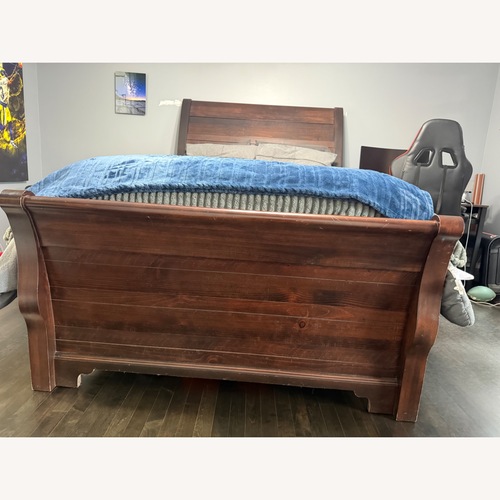 Used Vaughan Bassett  Dark Cherry Wood Full Bed for sale on AptDeco