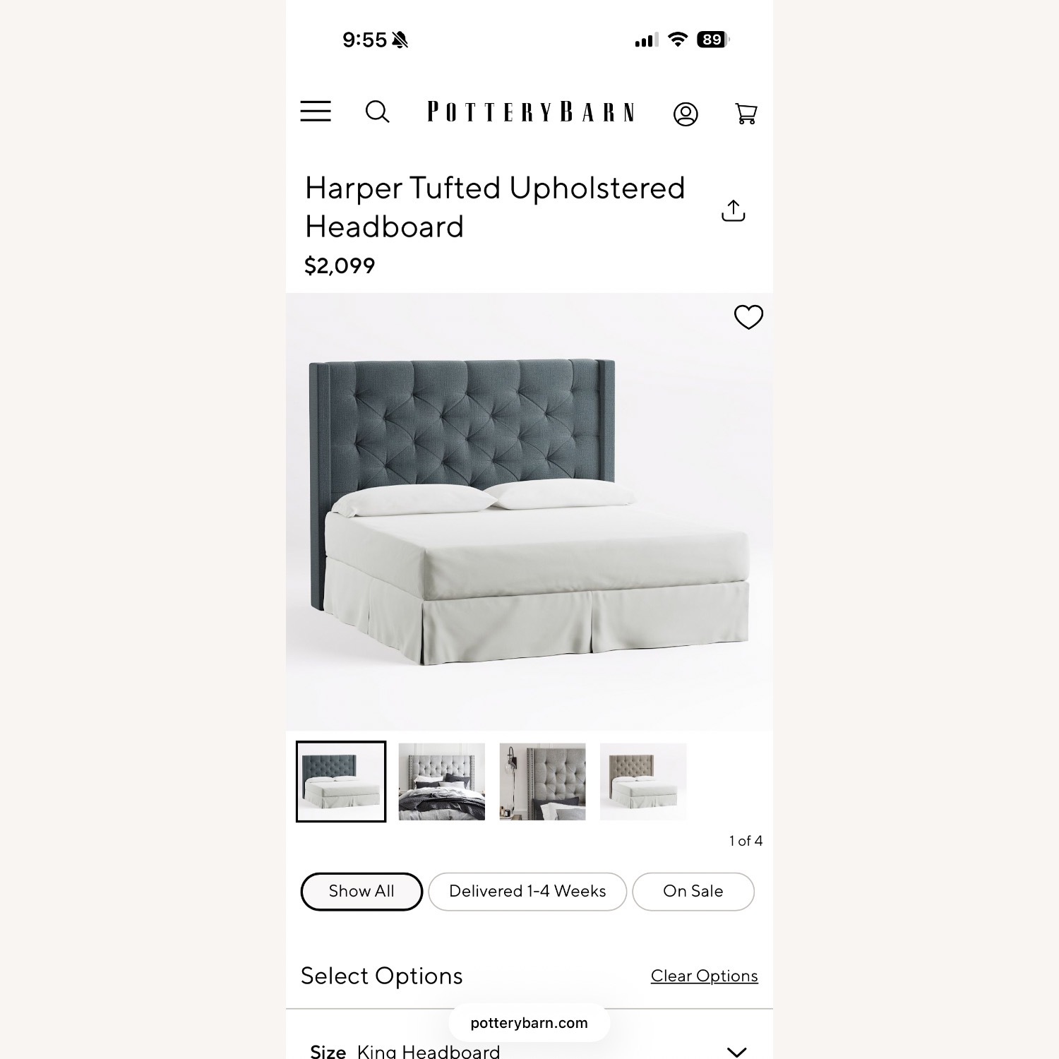 Pottery Barn Harper Tufted King Headboard  - image-1