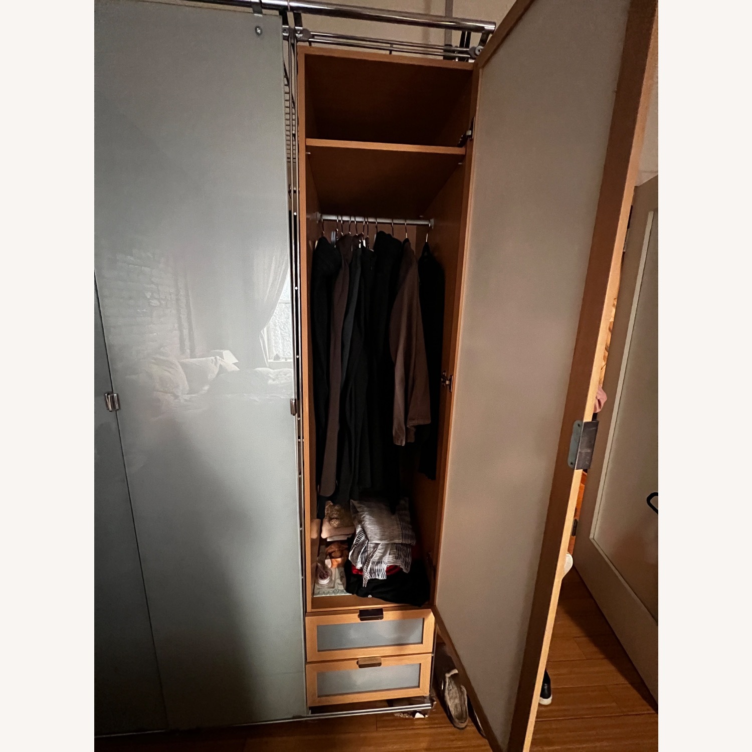 Balton Natural Wood & Metal Storage Closet - image-4