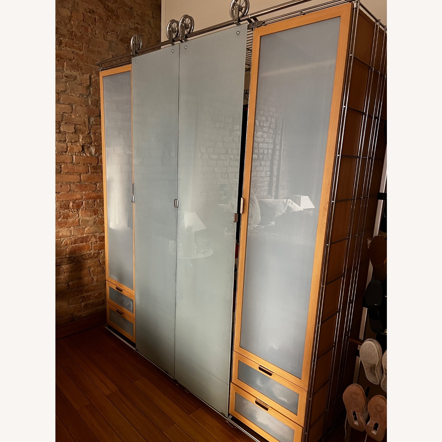 Balton Natural Wood & Metal Storage Closet - image-2
