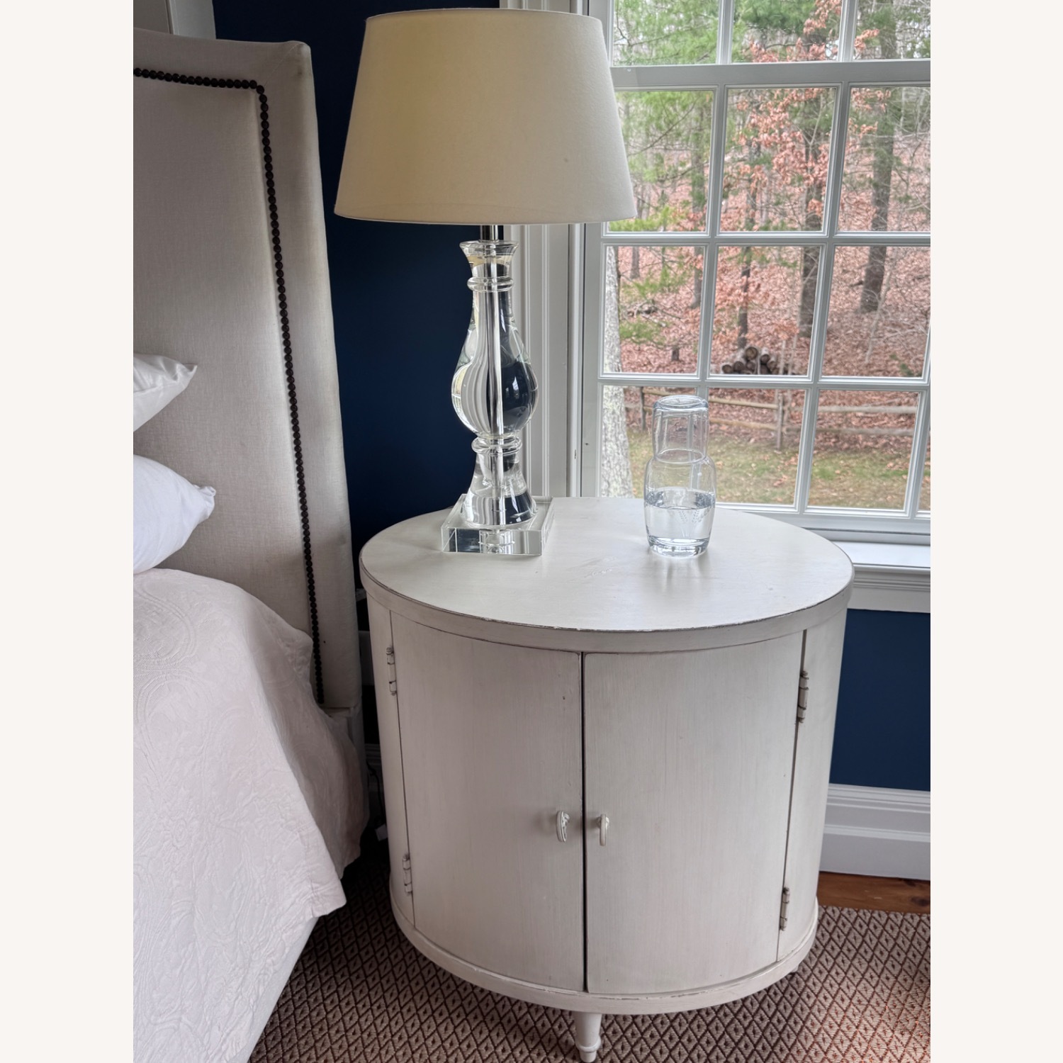 2 Classics by Bassett Oval Nightstands - Oyster - image-1