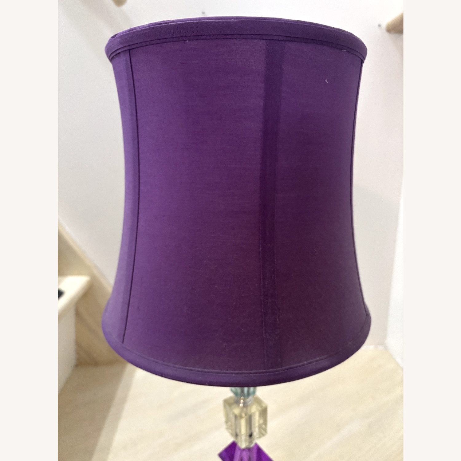 Aluminum  Lamp with Jewel Details & Purple Shade - image-2
