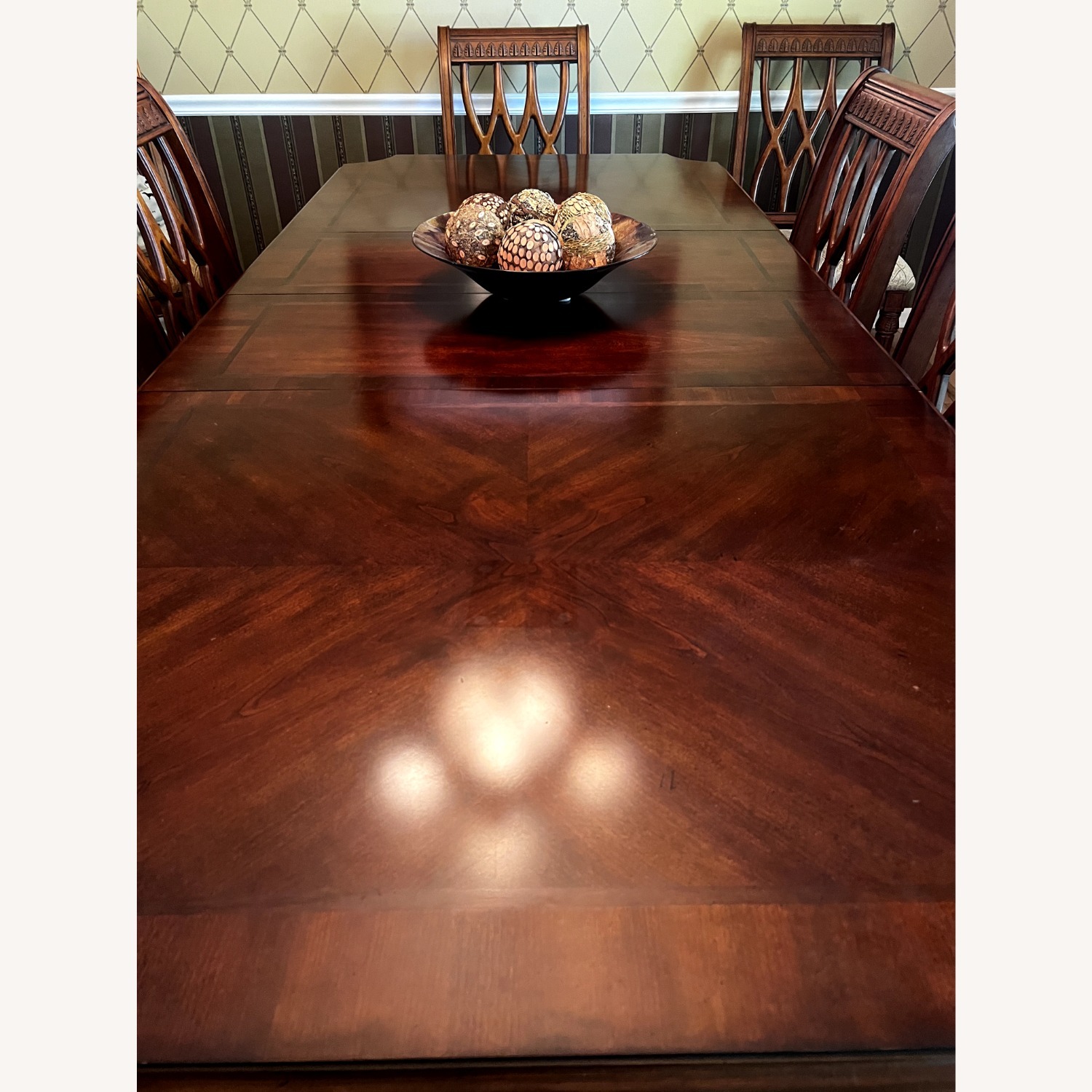 Dark Brown Solid Wood Dining Table - image-7