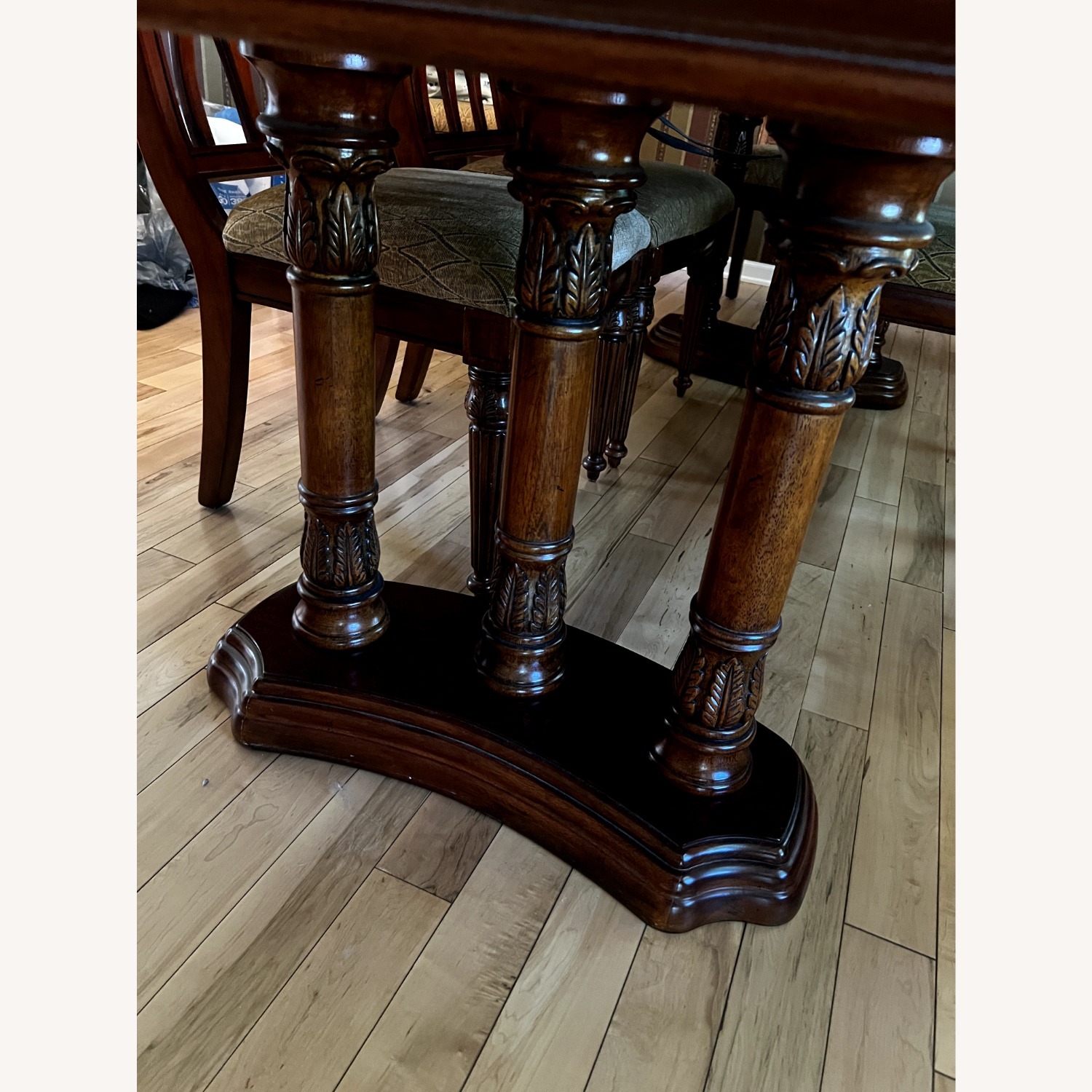 Dark Brown Solid Wood Dining Table - image-6