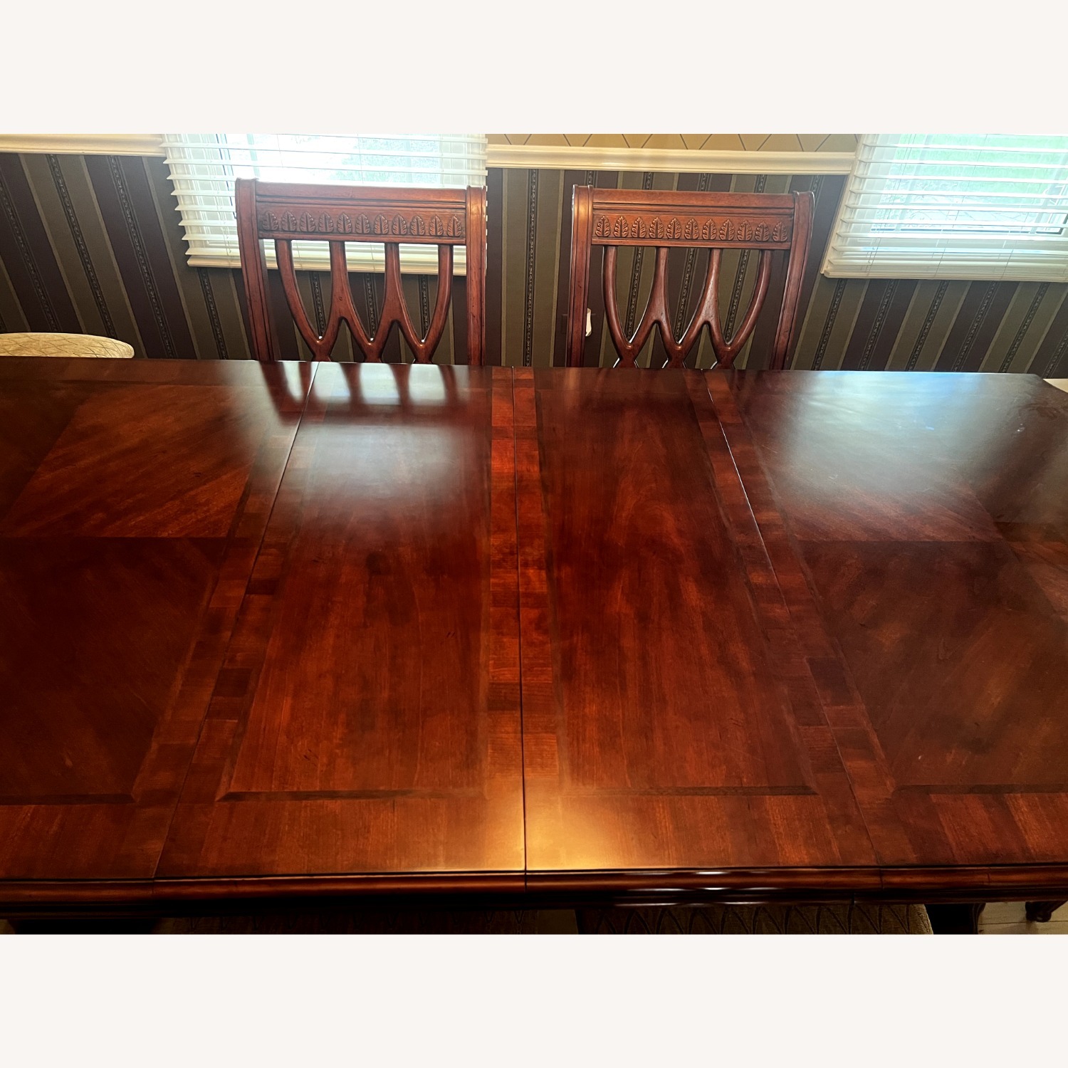 Dark Brown Solid Wood Dining Table - image-8