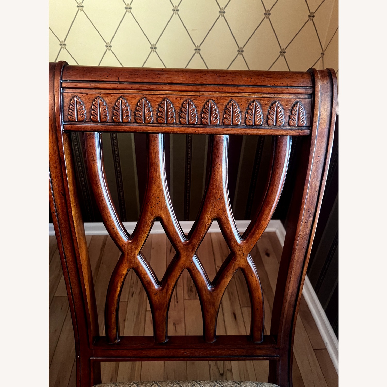 Dark Brown Solid Wood Dining Table - image-4