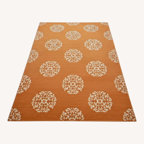 Used Madeline Weinrib Orange Wool Area Rug 6' x 9' for sale on AptDeco