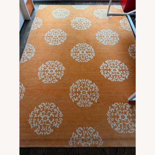 Used Madeline Weinrib Orange Wool Area Rug 6' x 9' for sale on AptDeco