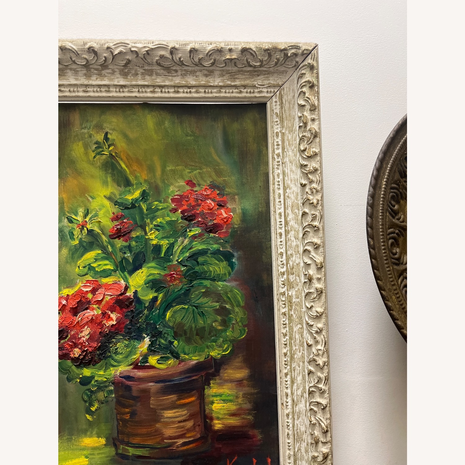 Vintage Oil Painting of Flowers/ Geraniums  - image-6