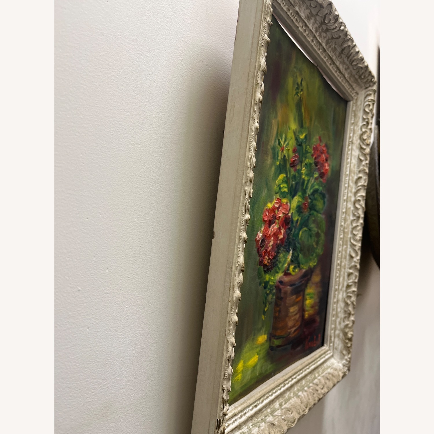 Vintage Oil Painting of Flowers/ Geraniums  - image-3