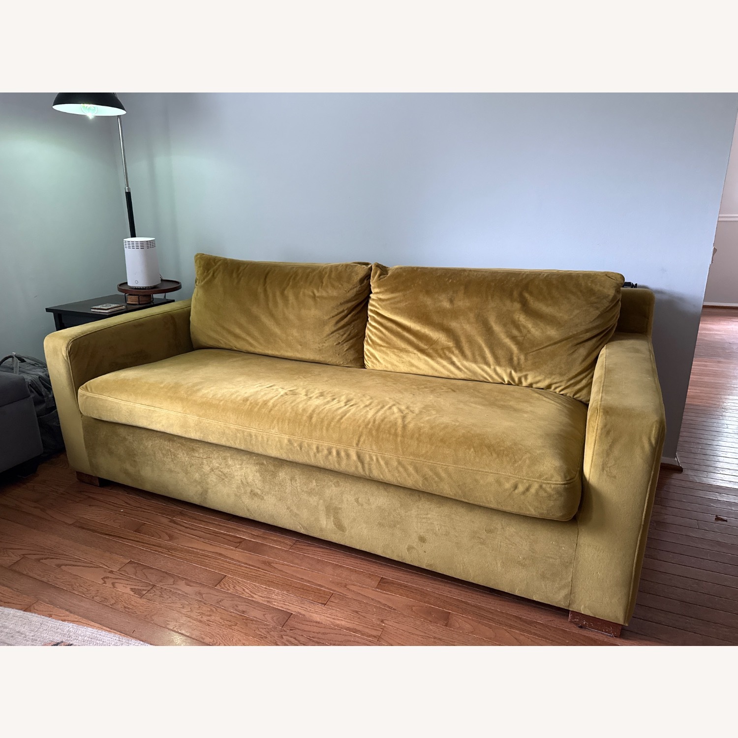 Custom Interior Define Green Velvet Sleeper Sofa - image-1