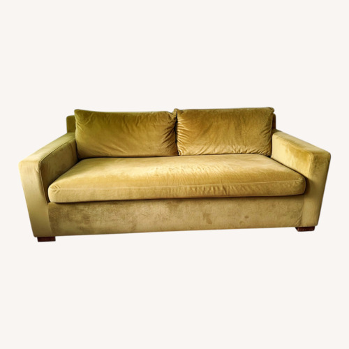 Used Custom Interior Define Green Velvet Sleeper Sofa for sale on AptDeco