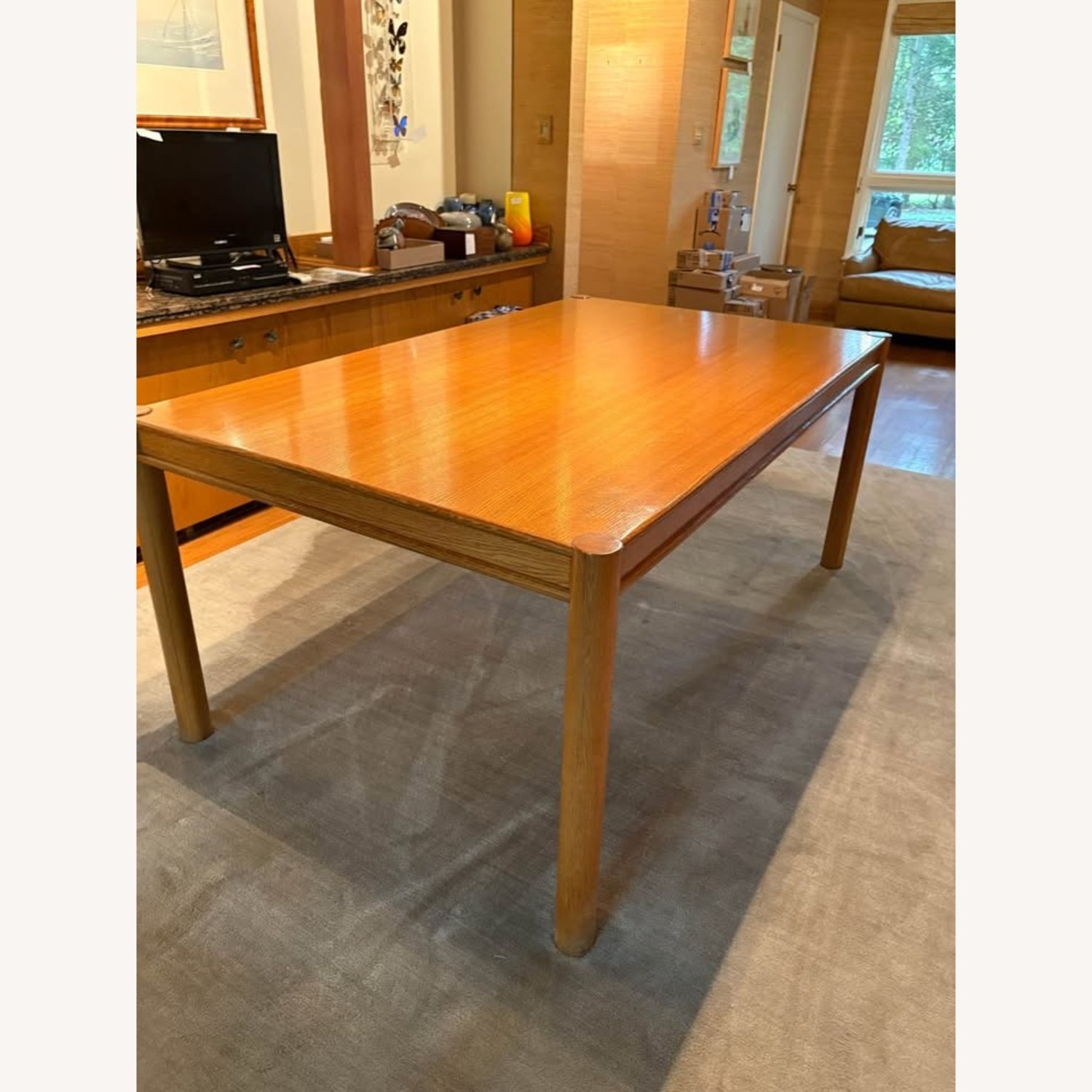 Vintage/Antique Light Brown Wood Dining Table - image-2