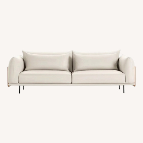 Used Design Within Reach Danish Modern Cream Leather 3+ Seater Sofa for sale on AptDeco