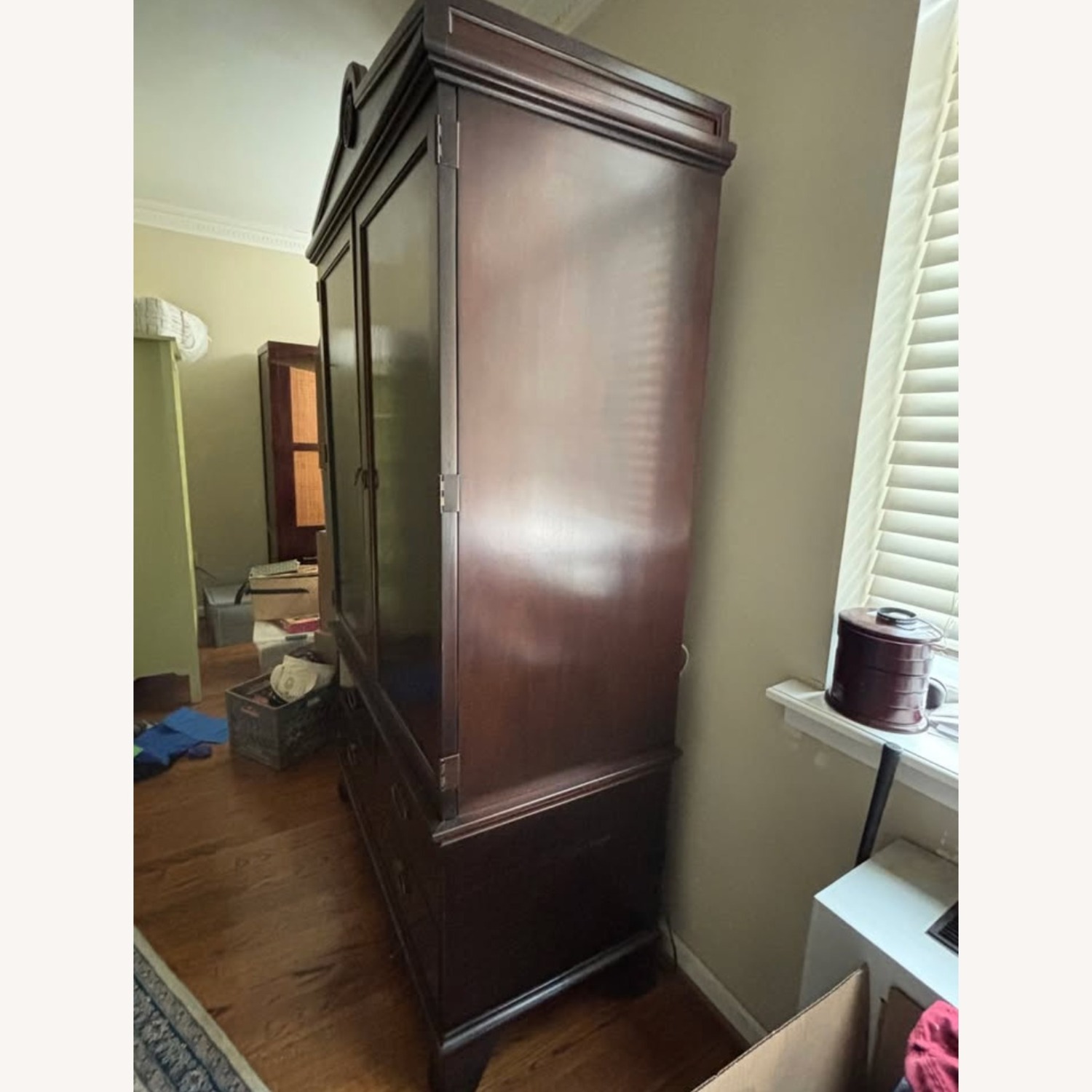 Vintage/Antique Dark Cherry Wood Armoire - image-6