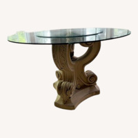 Neoclassical Style Glass Top Table