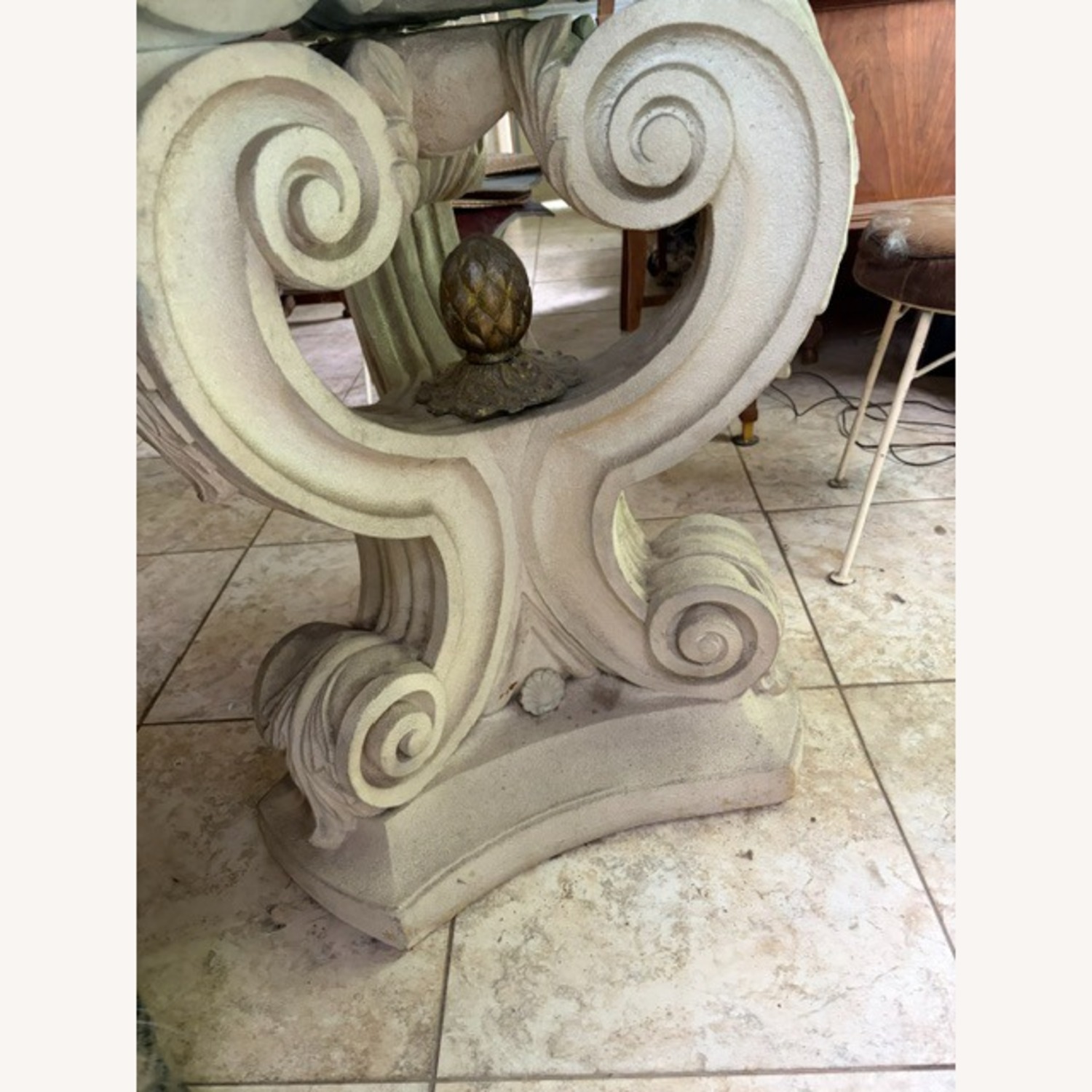 Neoclassical Style Glass Top Table - image-3