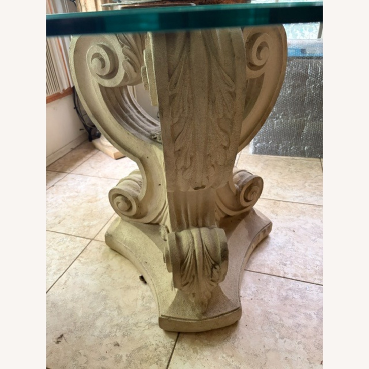 Neoclassical Style Glass Top Table - image-2