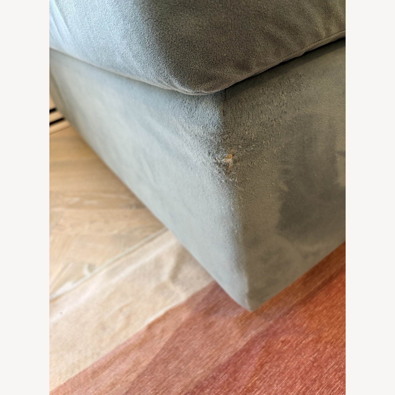 Crate & Barrel Barrett Green Microsuede Chaise Lounge - image-5