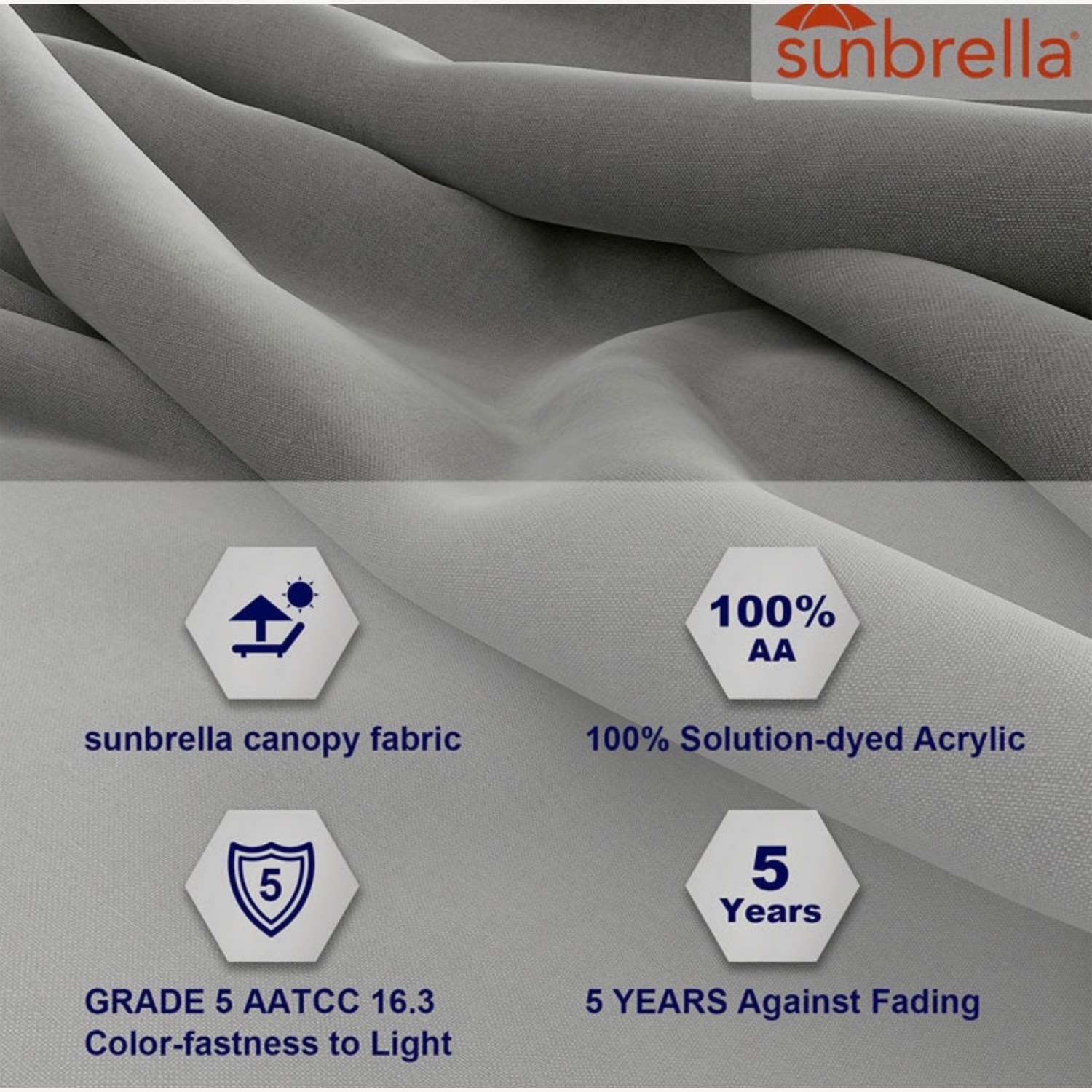 Light Gray Fabric Umbrellas - image-3