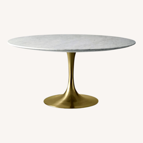 Used Crate & Barrel Nero Tulip Concrete Table and Chairs for sale on AptDeco