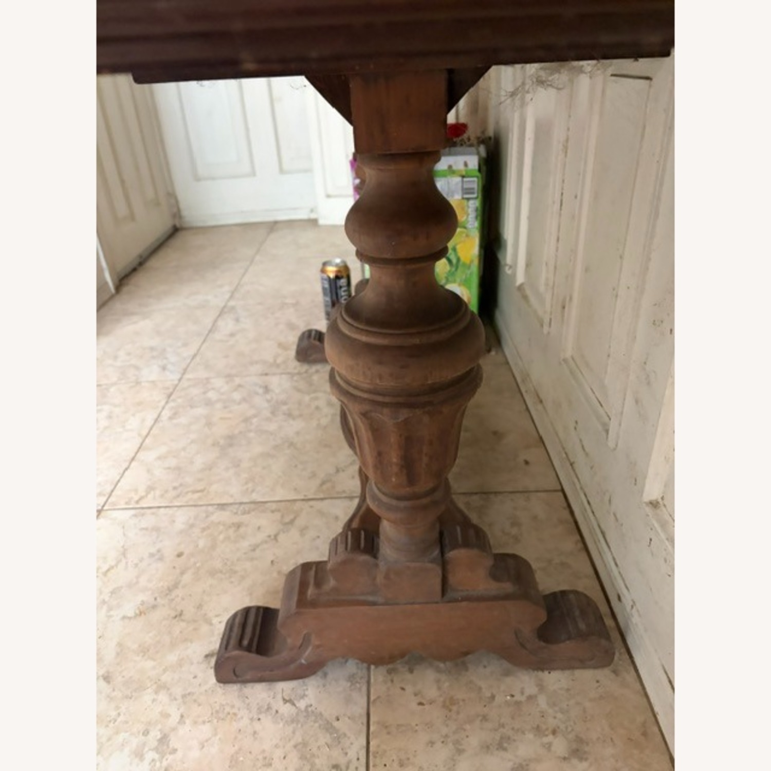Dark Brown Wood Side Table - image-3