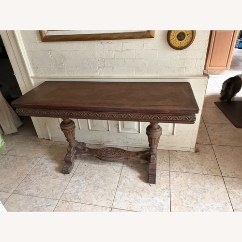 Used Dark Brown Wood Side Table for sale on AptDeco