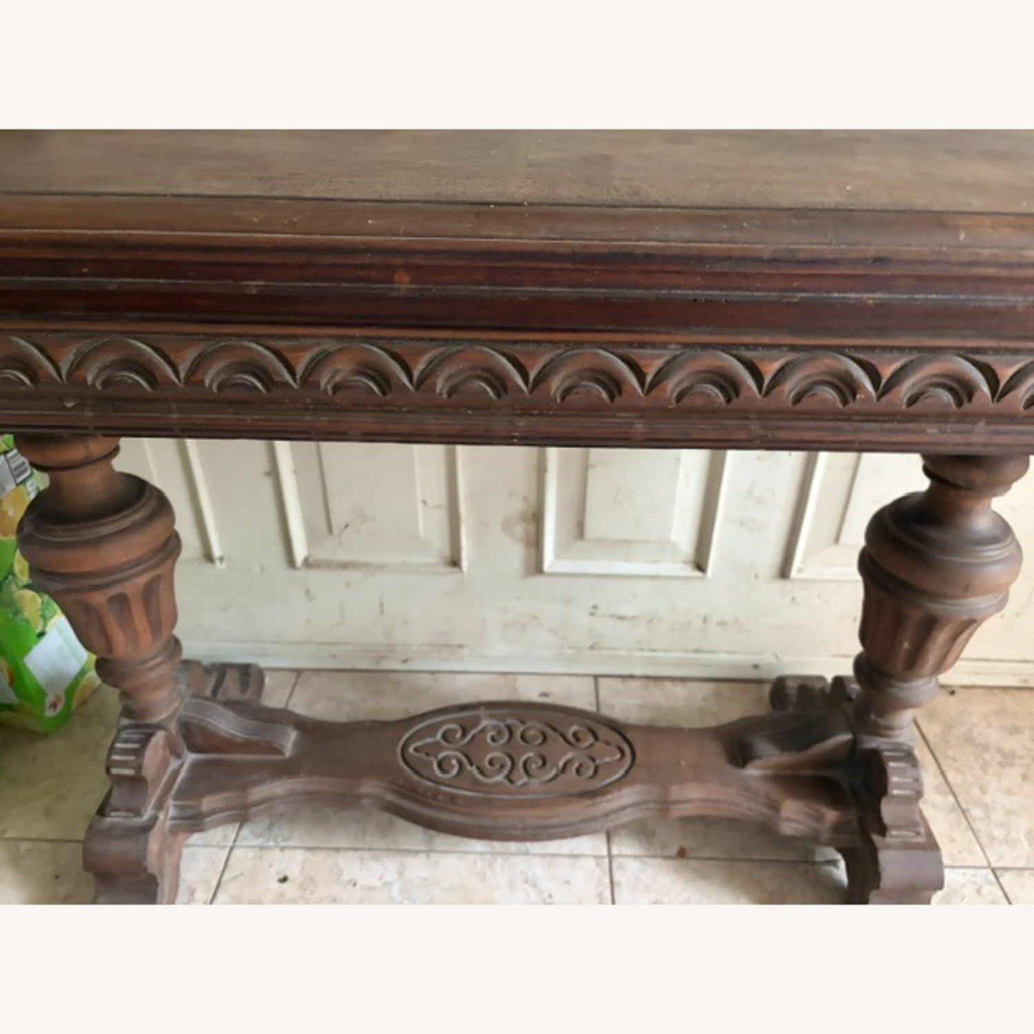 Dark Brown Wood Side Table - image-2