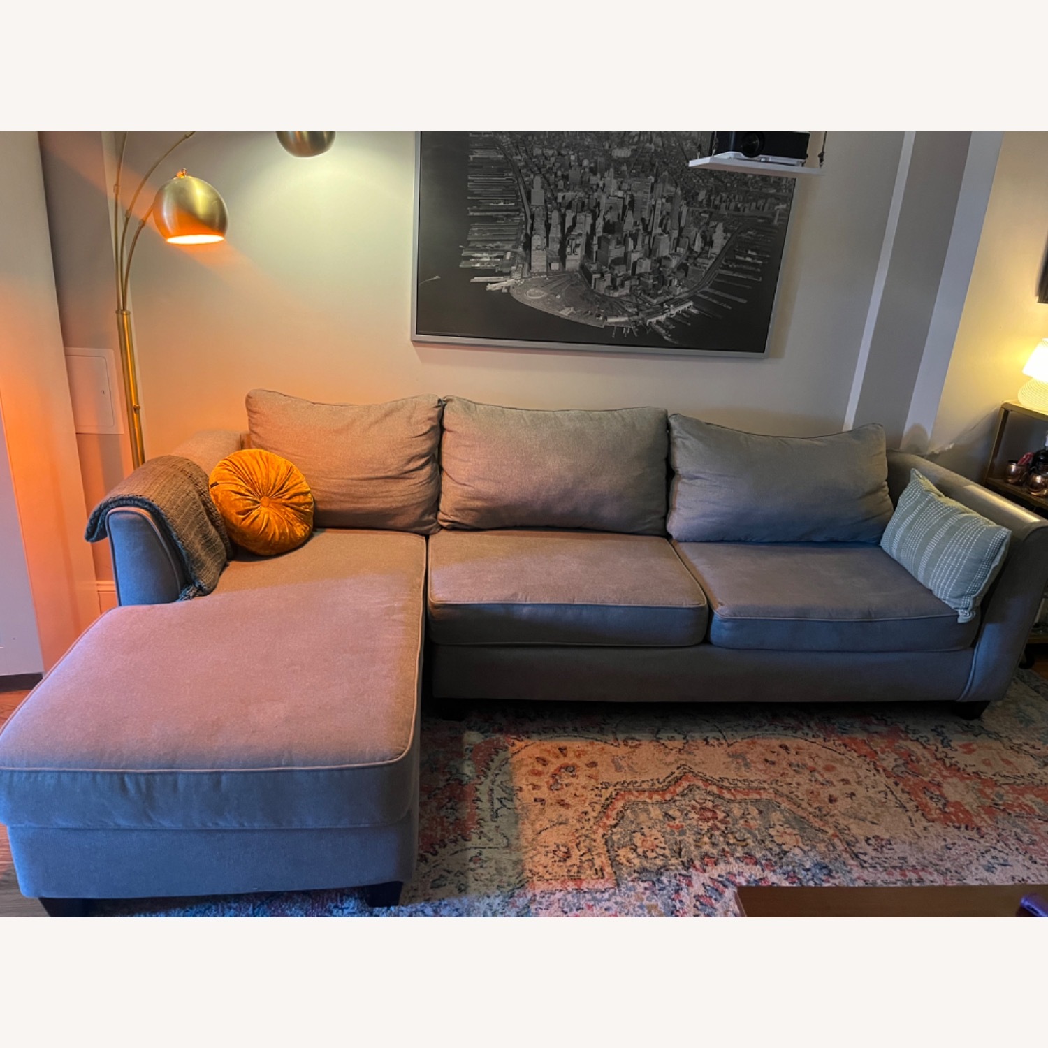 Raymour & Flanigan Light Gray 2 Piece Sectional - image-2