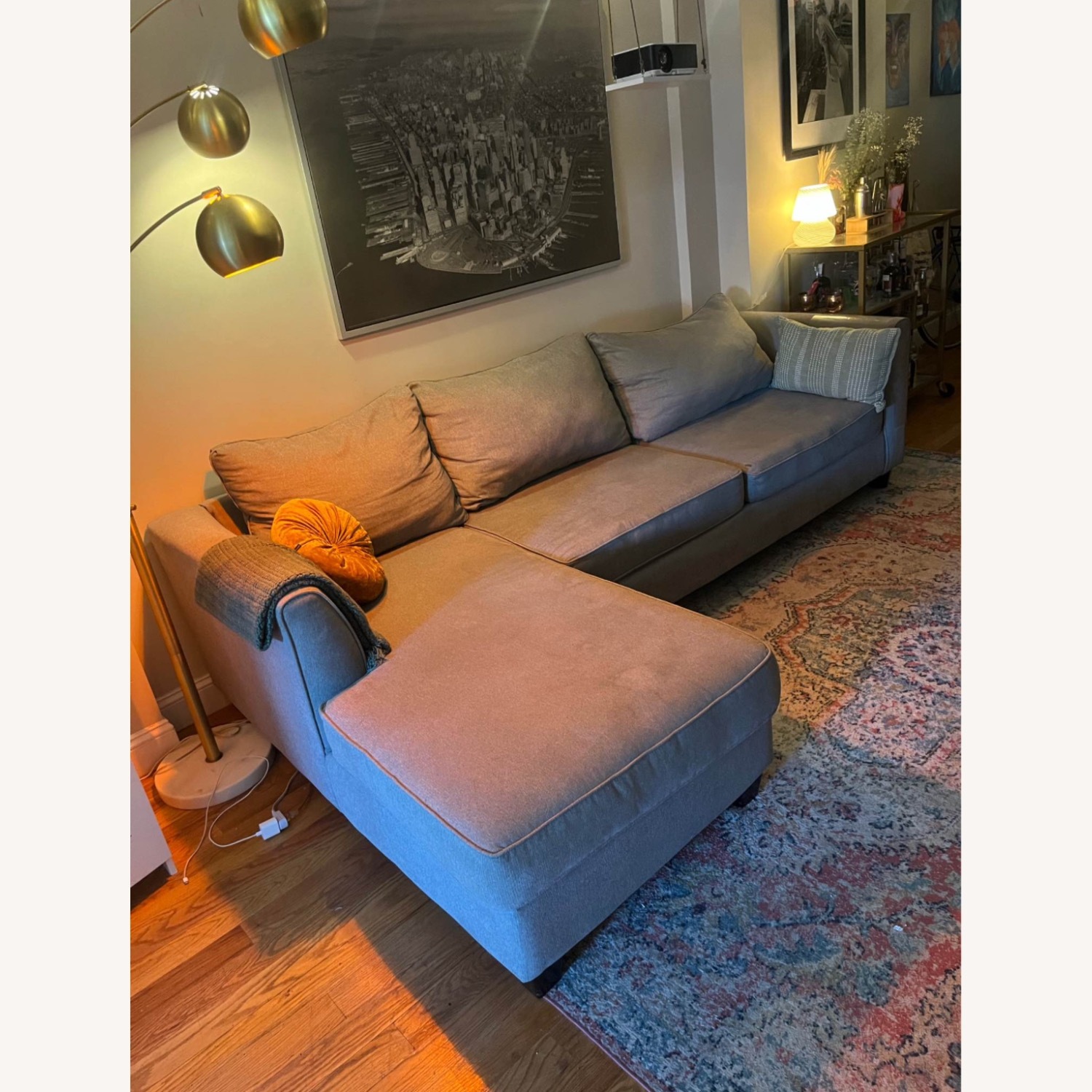 Raymour & Flanigan Light Gray 2 Piece Sectional - image-4