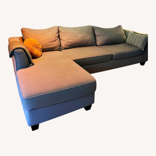 Used Raymour & Flanigan Light Gray 2 Piece Sectional for sale on AptDeco