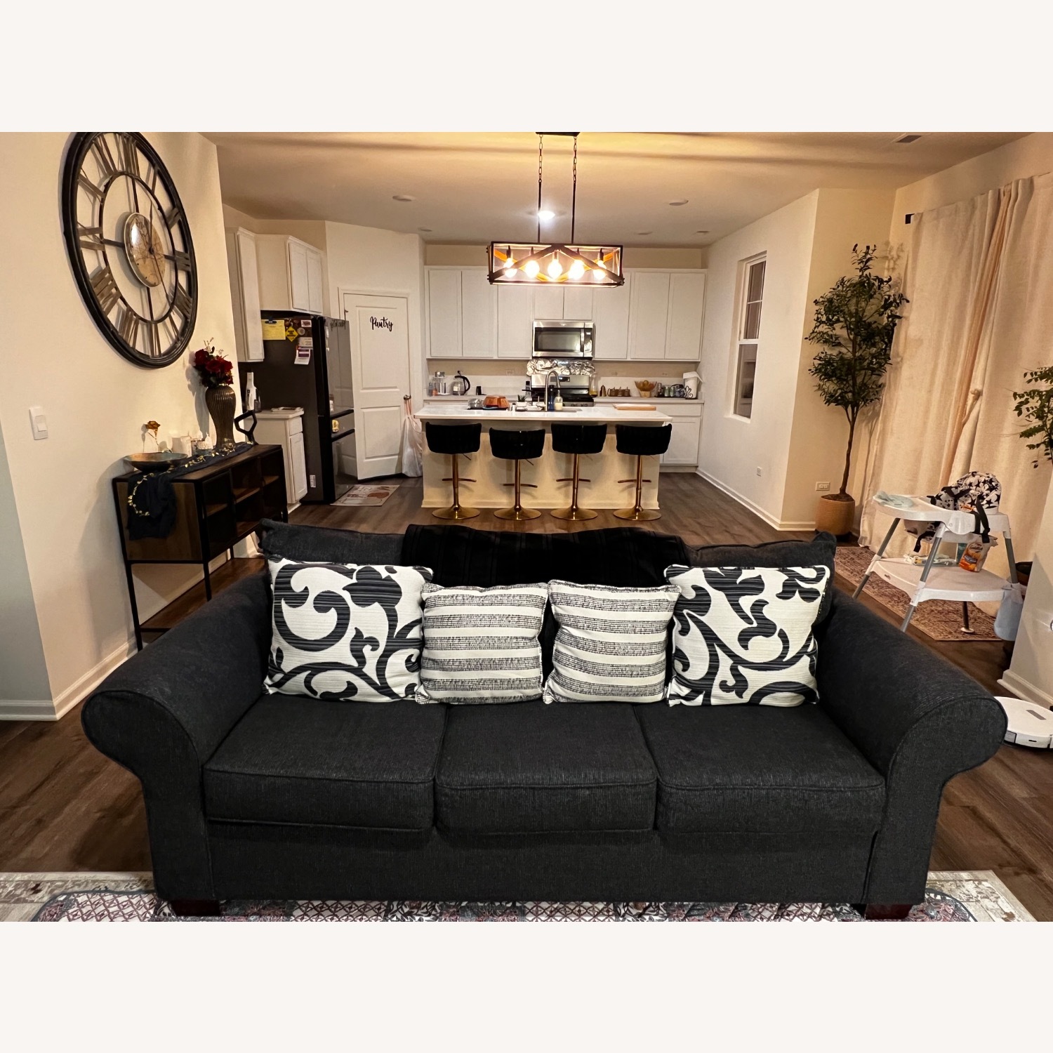 Value City Blue 3 Seater Couch  - image-1