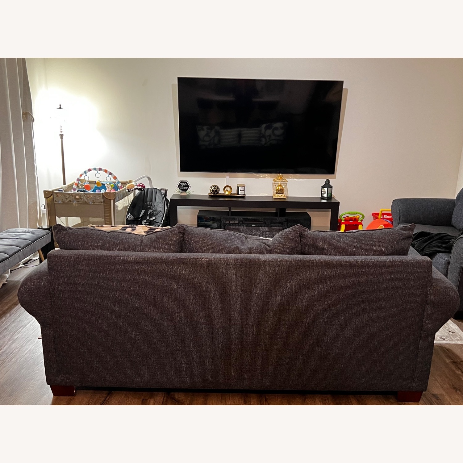 Value City Blue 3 Seater Couch  - image-3