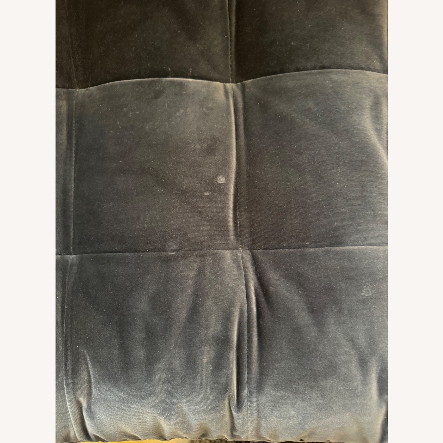 West Elm Blue Velvet Sofa and Ottoman - image-4