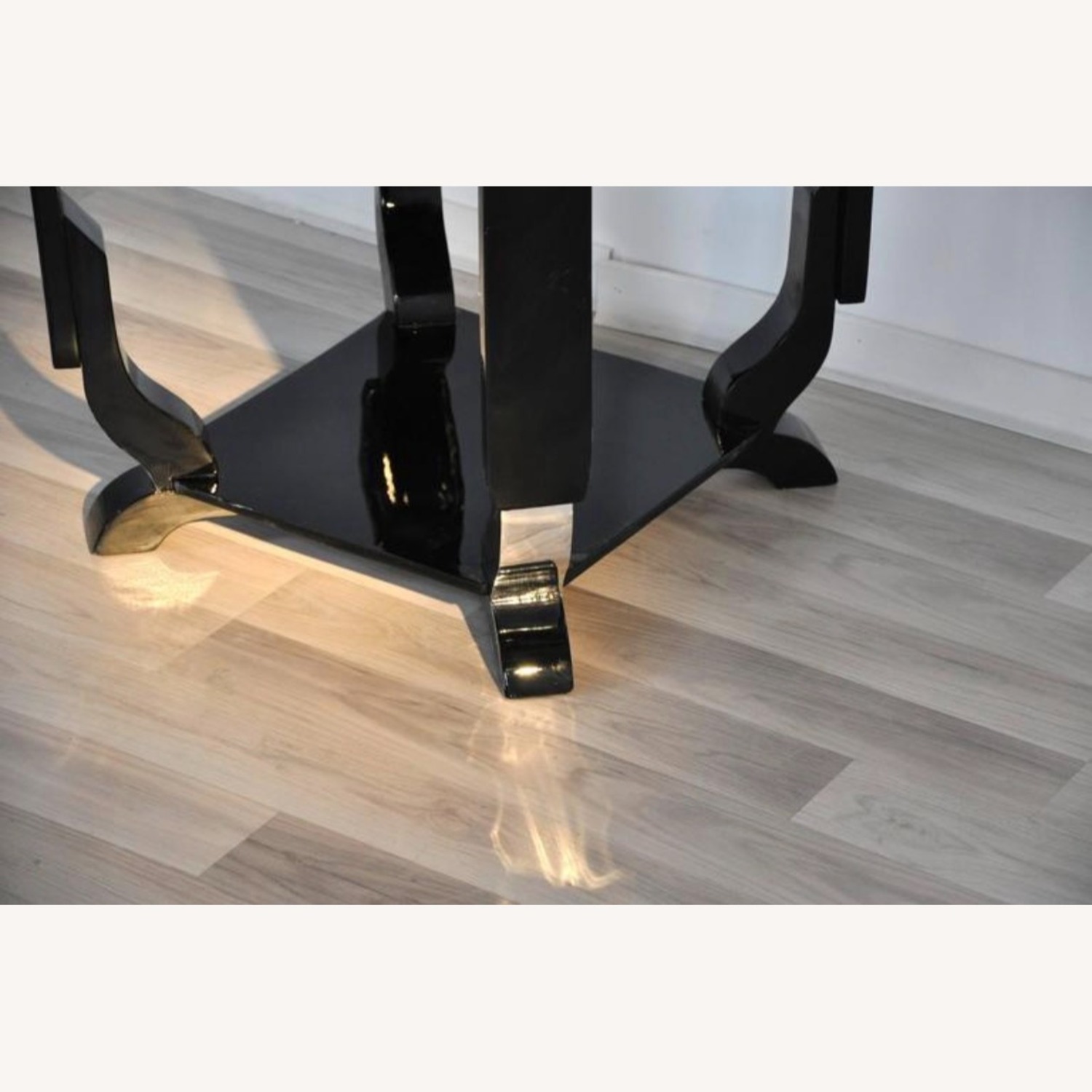 Octagonal Art Deco Black Lacquer Side Table - image-3