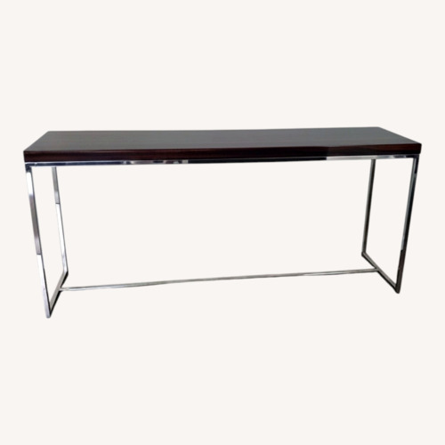Used Minotti Dark Brown Wood Side Table for sale on AptDeco