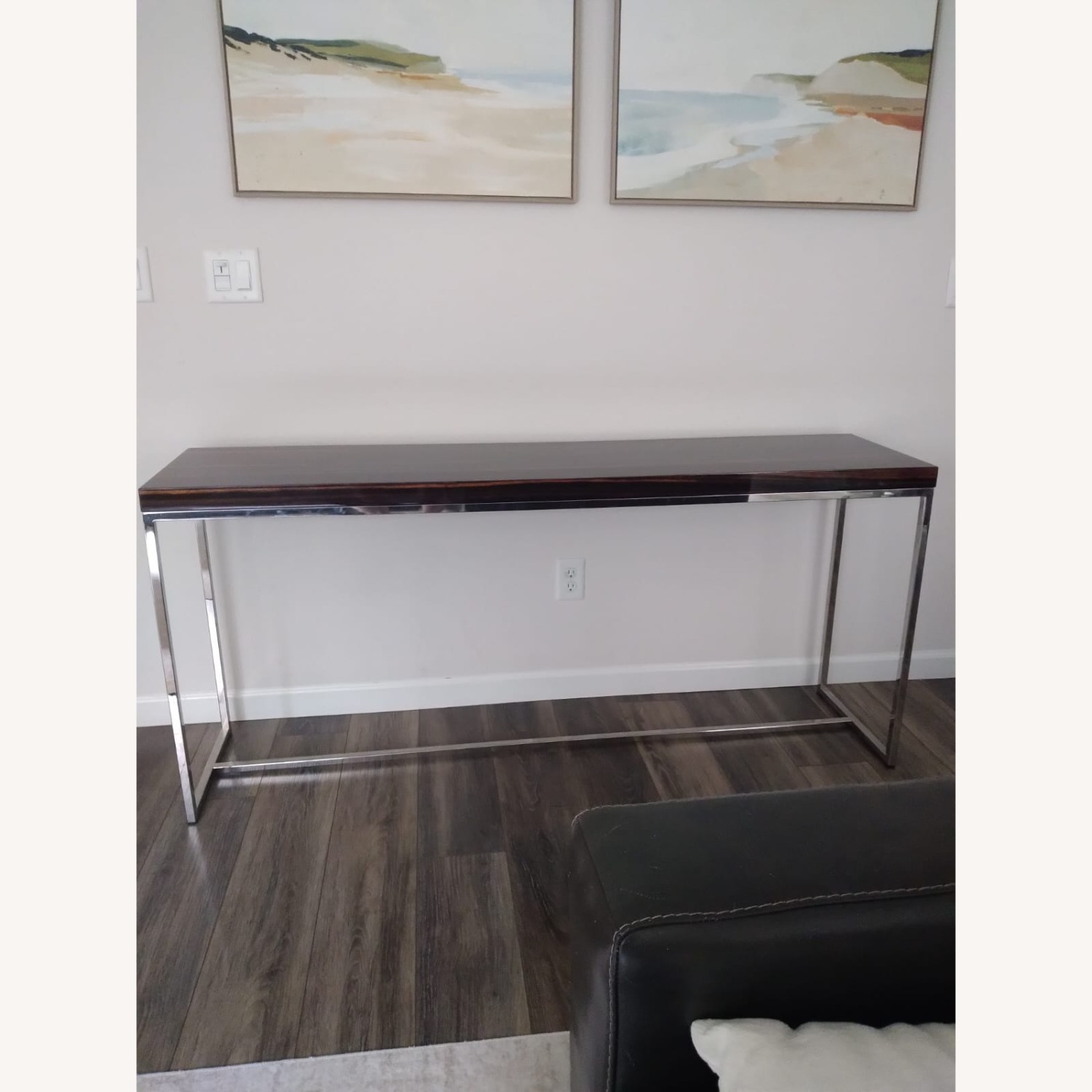 Minotti Dark Brown Wood Side Table - image-1