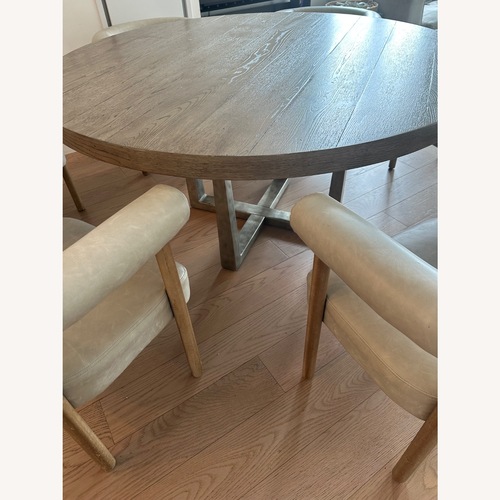 Used Restoration Hardware T Brace Natural Wood Dining Table for sale on AptDeco