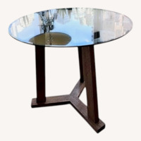 Crate & Barrel High Top Glass Dining Table