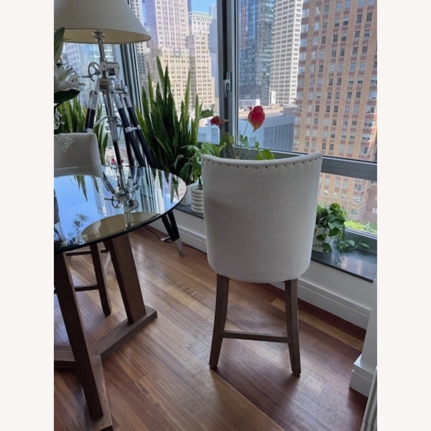 Crate & Barrel High Top Glass Dining Table - image-2