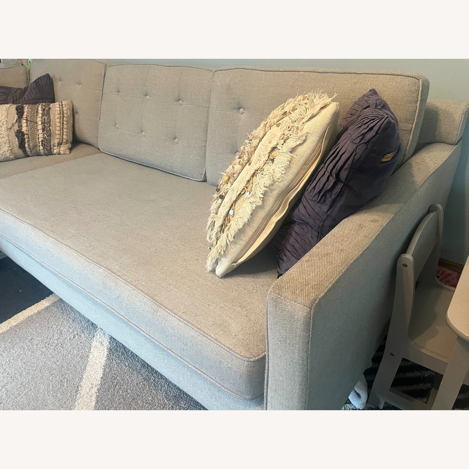 West Elm Drake Light Gray Fabric 2 Piece Sectional - image-2